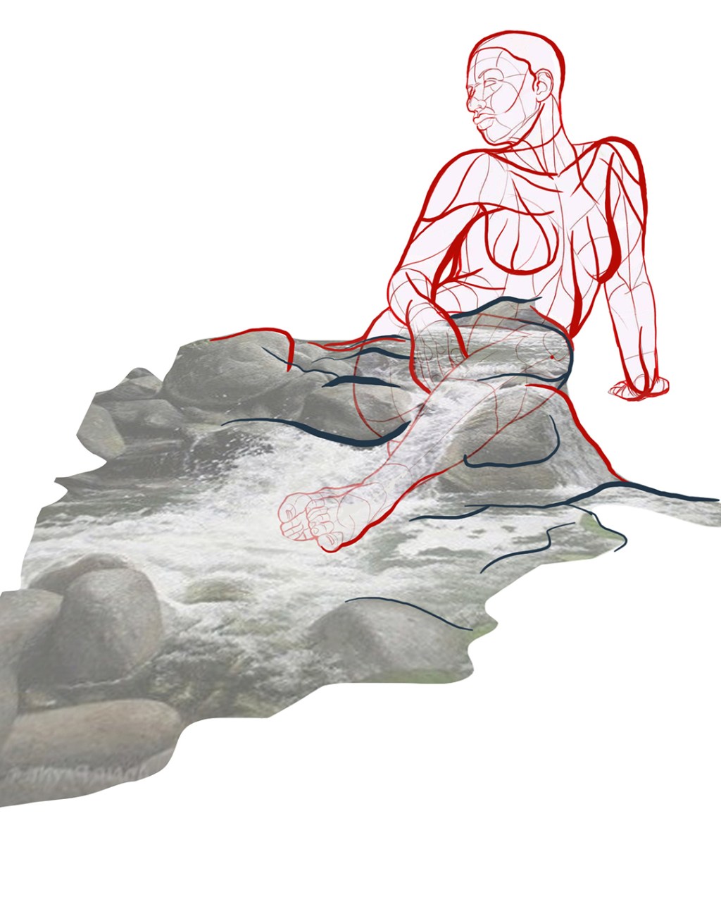 The Flow, digital collage, by Ayesha Feisal